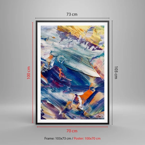 Poster in black frame - Whirlwind of Colour - 70x100 cm