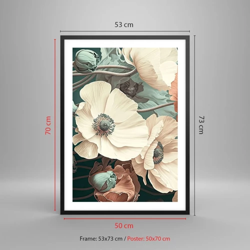 Poster in black frame - Whisper of the Poppies - 50x70 cm