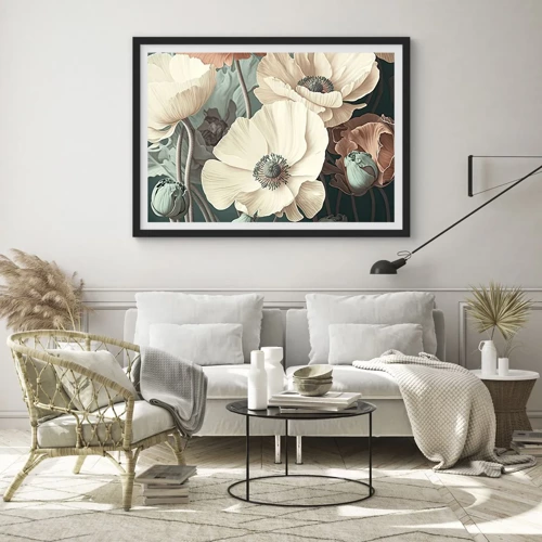 Poster in black frame - Whisper of the Poppies - 70x50 cm