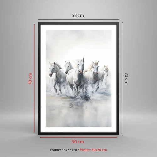 Poster in black frame - White Magic - 50x70 cm