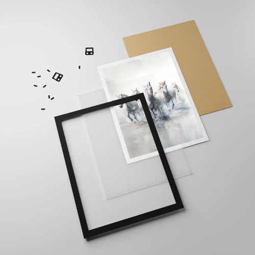 Poster in black frame - White Magic - 50x70 cm