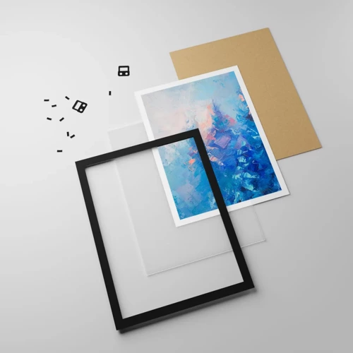 Poster in black frame - Winter Abstract - 70x100 cm