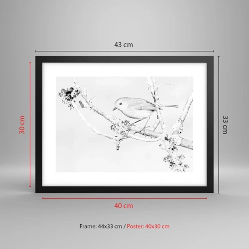 Poster in black frame - Winter Morning - 40x30 cm