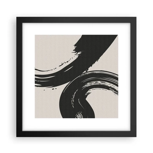 Poster in black frame - With Big Circural Strokes - 30x30 cm