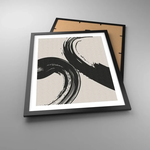 Poster in black frame - With Big Circural Strokes - 40x50 cm
