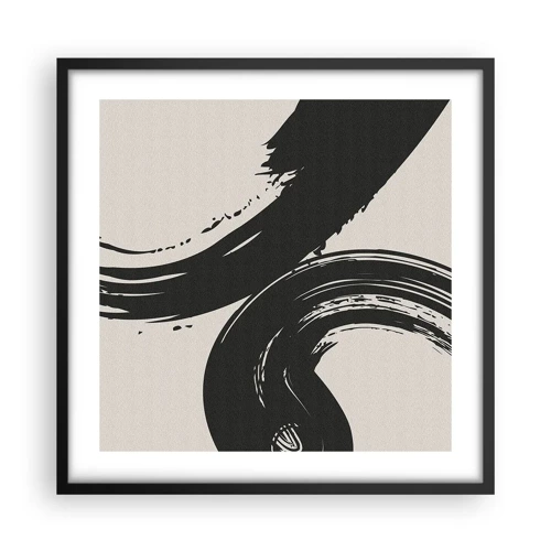 Poster in black frame - With Big Circural Strokes - 50x50 cm