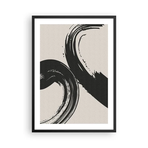 Poster in black frame - With Big Circural Strokes - 50x70 cm