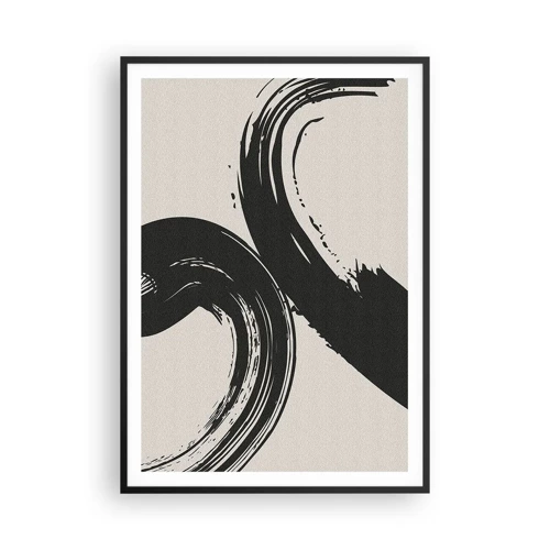 Poster in black frame - With Big Circural Strokes - 70x100 cm