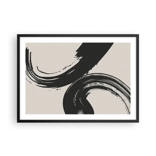 Poster in black frame - With Big Circural Strokes - 70x50 cm
