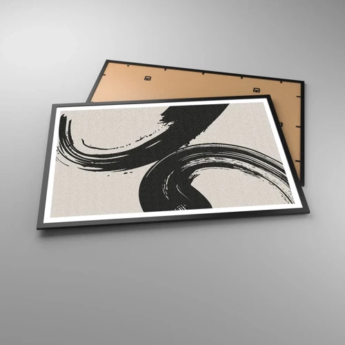 Poster in black frame - With Big Circural Strokes - 91x61 cm