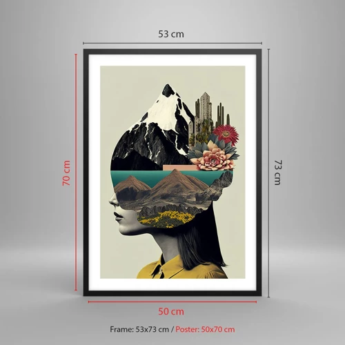 Poster in black frame - Woman - Always a Mystery - 50x70 cm