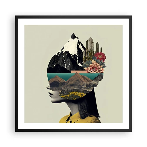 Poster in black frame - Woman - Always a Mystery - 60x60 cm