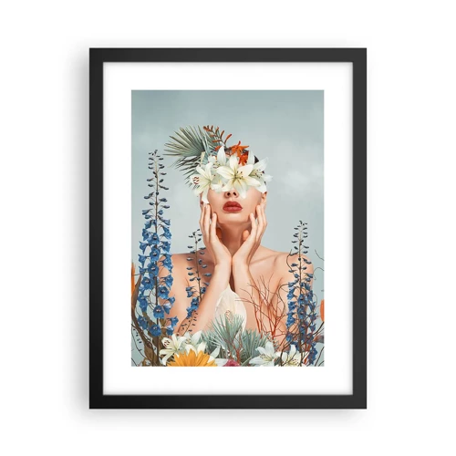 Poster in black frame - Woman – Flower - 30x40 cm