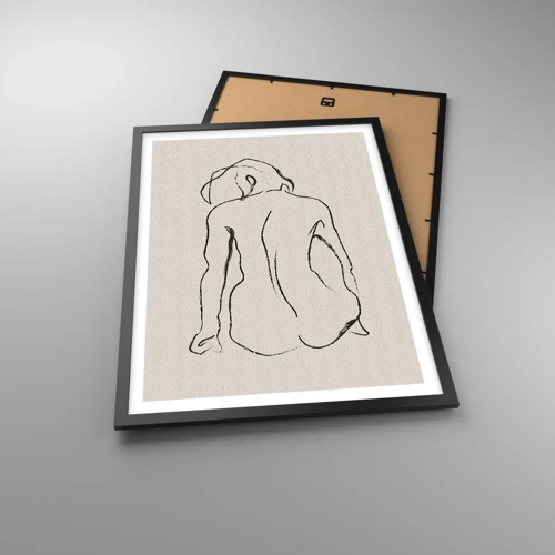 Poster in black frame - Woman Nude - 50x70 cm