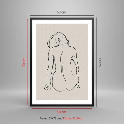 Poster in black frame - Woman Nude - 50x70 cm