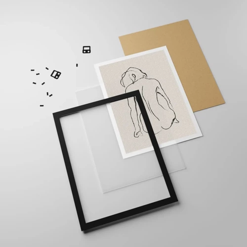 Poster in black frame - Woman Nude - 61x91 cm