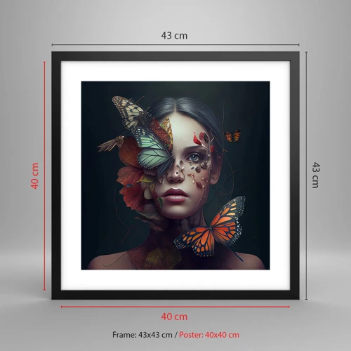 Poster in black frame - Wonderful Metamorphosis - 40x40 cm