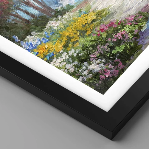 Poster in black frame - Wood Garden, Flowery Forest - 40x40 cm