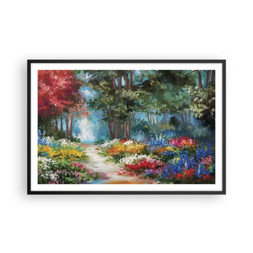 Poster in black frame - Wood Garden, Flowery Forest - 91x61 cm