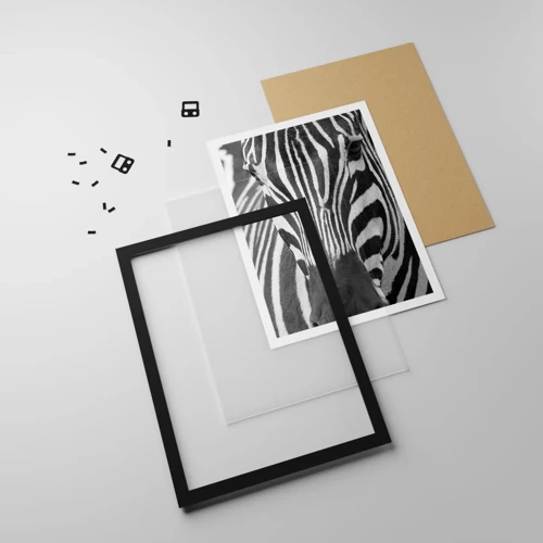 Poster in black frame - World Is Black and White - 50x70 cm
