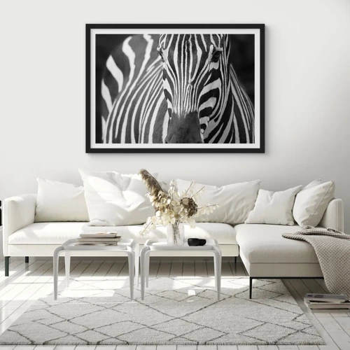 Poster in black frame - World Is Black and White - 70x50 cm