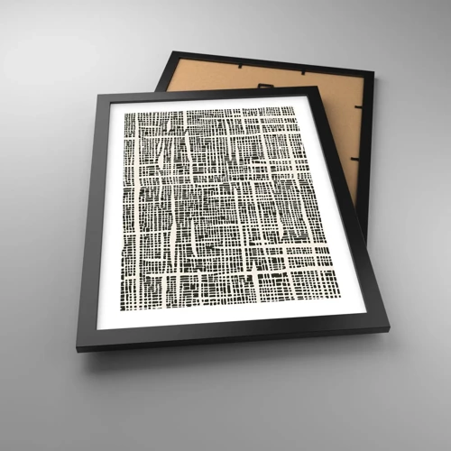 Poster in black frame - Woven Composition - 30x40 cm