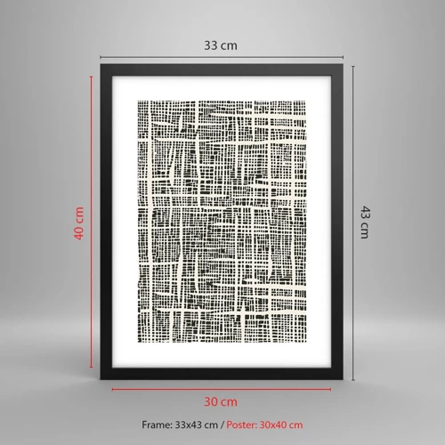 Poster in black frame - Woven Composition - 30x40 cm