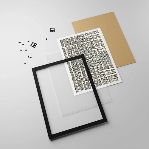 Poster in black frame - Woven Composition - 30x40 cm