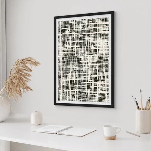 Poster in black frame - Woven Composition - 30x40 cm