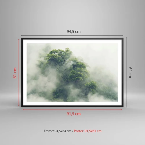 Poster in black frame - Wrapped In Fog - 91x61 cm