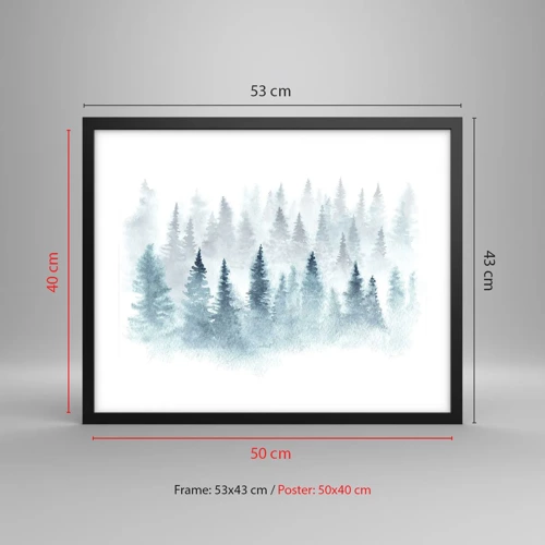 Poster in black frame - Wrapped up in a Fog - 50x40 cm