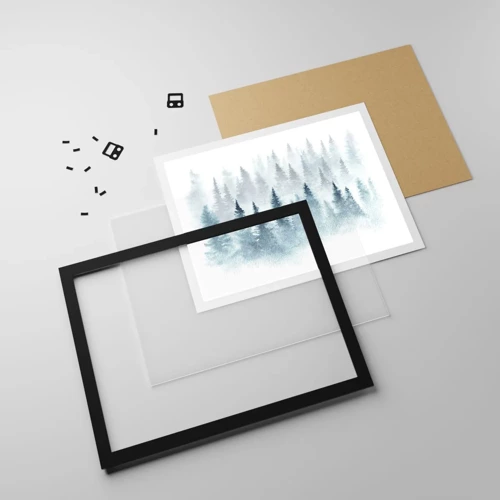 Poster in black frame - Wrapped up in a Fog - 50x40 cm