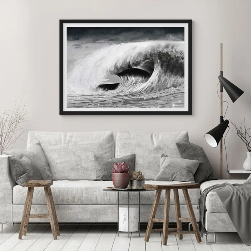 Poster in black frame - Wrath of the Ocean - 100x70 cm