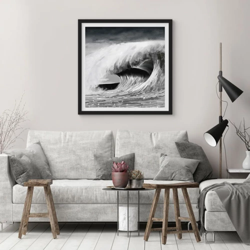 Poster in black frame - Wrath of the Ocean - 30x30 cm