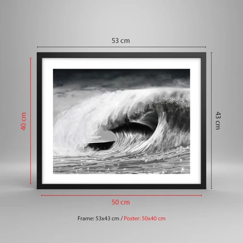 Poster in black frame - Wrath of the Ocean - 50x40 cm