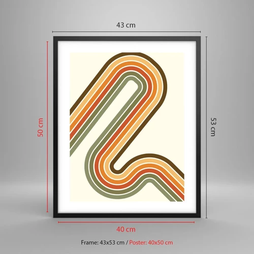 Poster in black frame - Zigzaging towards the Goal - 40x50 cm