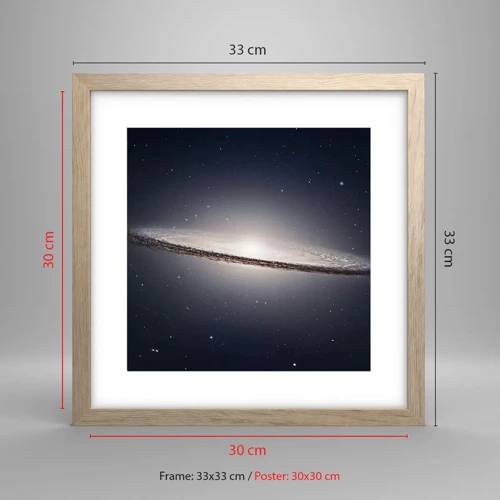 Poster in light oak frame - A Long Time Ago in a Distant Galaxy - 30x30 cm