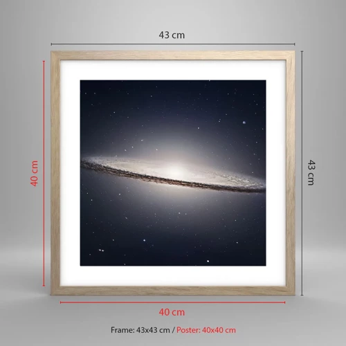 Poster in light oak frame - A Long Time Ago in a Distant Galaxy - 40x40 cm