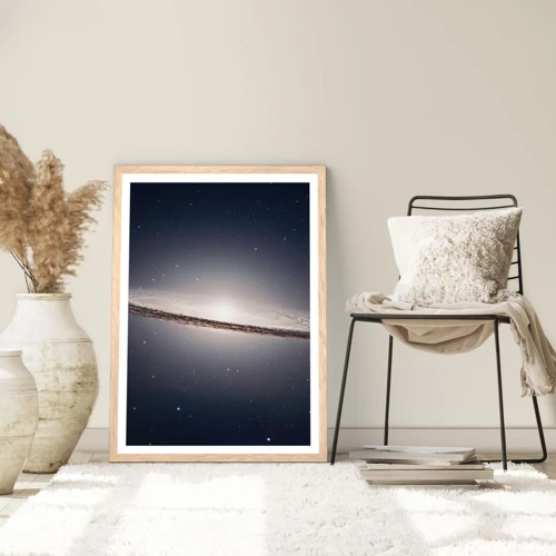 Poster in light oak frame - A Long Time Ago in a Distant Galaxy - 40x50 cm