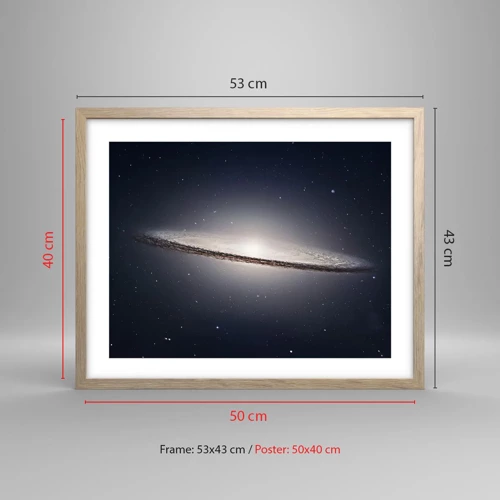 Poster in light oak frame - A Long Time Ago in a Distant Galaxy - 50x40 cm