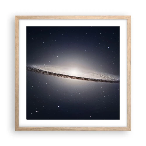Poster in light oak frame - A Long Time Ago in a Distant Galaxy - 50x50 cm
