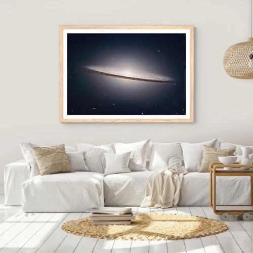 Poster in light oak frame - A Long Time Ago in a Distant Galaxy - 70x50 cm