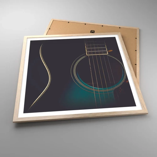 Poster in light oak frame - A Moment Before It Sounds - 60x60 cm