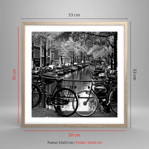 Poster in light oak frame - A Very Dutch View - 50x50 cm