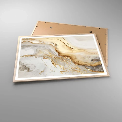 Poster in light oak frame - Abstract: Beauty and Good - 100x70 cm