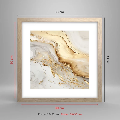 Poster in light oak frame - Abstract: Beauty and Good - 30x30 cm