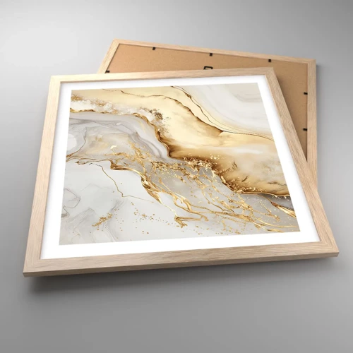 Poster in light oak frame - Abstract: Beauty and Good - 40x40 cm