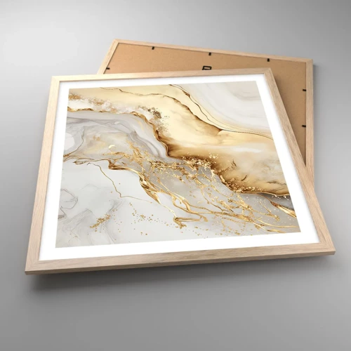 Poster in light oak frame - Abstract: Beauty and Good - 50x50 cm