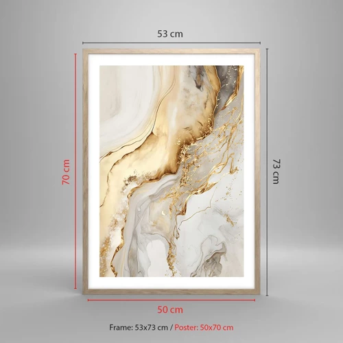 Poster in light oak frame - Abstract: Beauty and Good - 50x70 cm