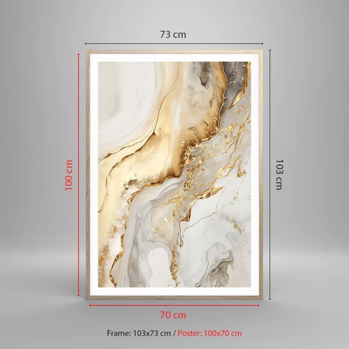 Poster in light oak frame - Abstract: Beauty and Good - 70x100 cm